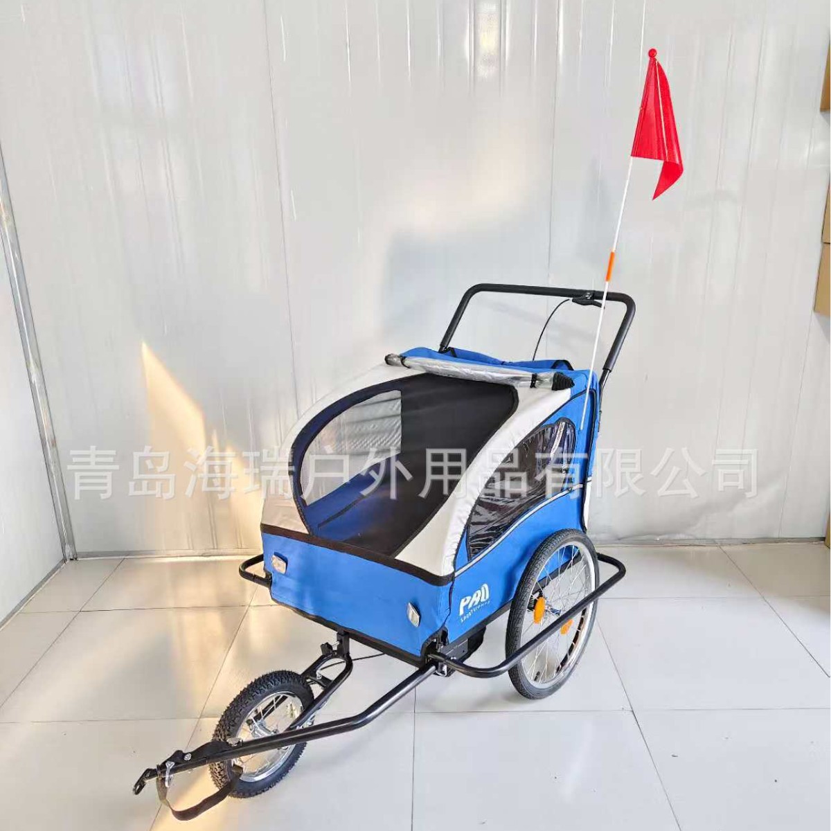 Foldable Baby Stroller Outdoor Trailer Can Sit and Lie down Portable Stroller Light-Proof Bicycle Trailer