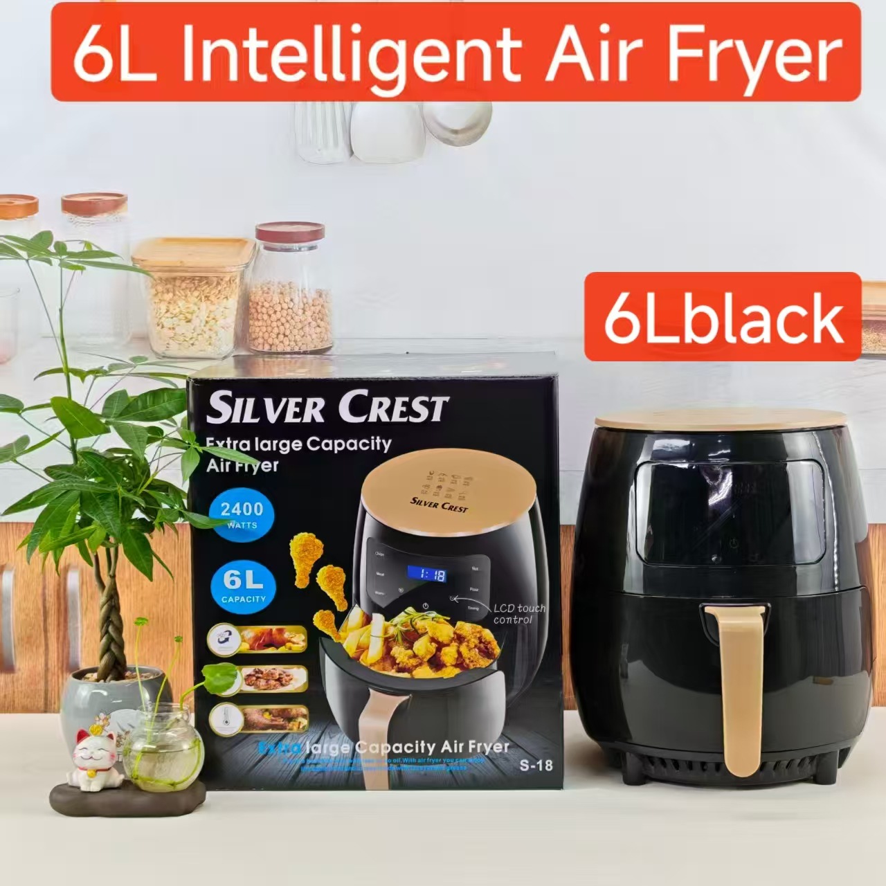 6L аэрогриль многофункциональный умный сенсорный экран духовой шкаф большой вместимости электрический фритюрник для картошки фри