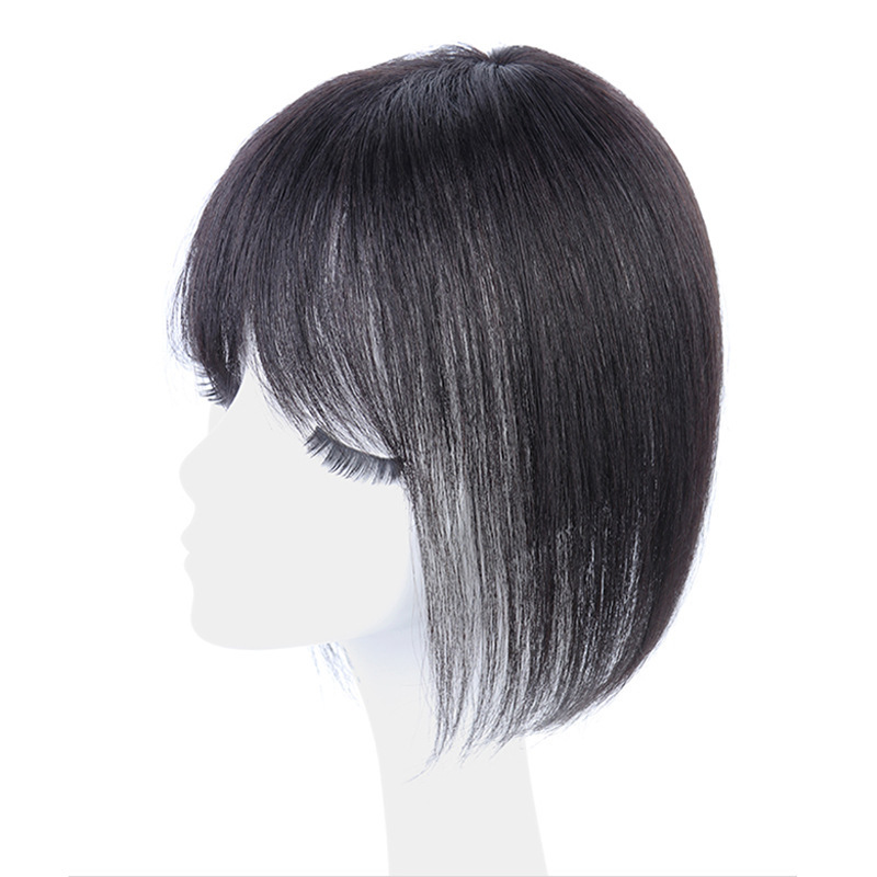 Wig Female Real Hair Head Replacement Wig Piece Xuchang One Piece Invisible White Covering Ladies Bangs Wig Replacement Piece