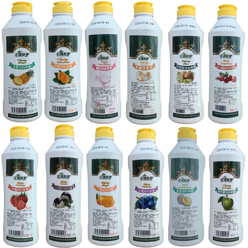 Варенье Fengyuan Youke 1кг, топпинг для десертов, клубничное варенье, черничное варенье, манговое варенье, ананасовый вкус