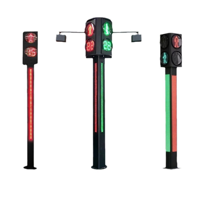 Manufacturer's Supply Aluminum Integrated Human Running Signal Light Column Type Over-The-Street Traffic Light Voice Prompt Warning Light
