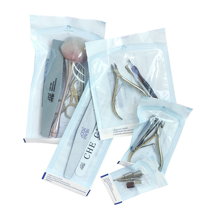 Disposable nail disinfection bag self-sealing packing bag storage bag sealing bag kit dead skin scissors tweezers dust brush