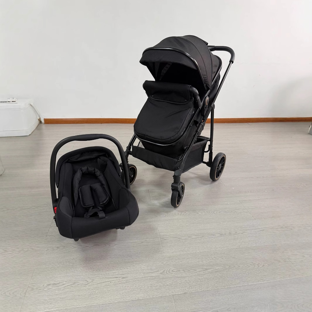 High-View Children's Stroller with Basket, Bicycle-Style, Detachable Baby Stroller, Can Be Used in a Car, Lightweight, Foldable, Suitable for One-Year-Olds
