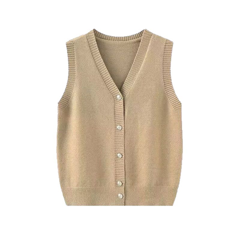 Jk Uniform Original Pure Color Sleeveless Vest Knitwear Knitwear Cardigan Loose New Preppy Style Autum