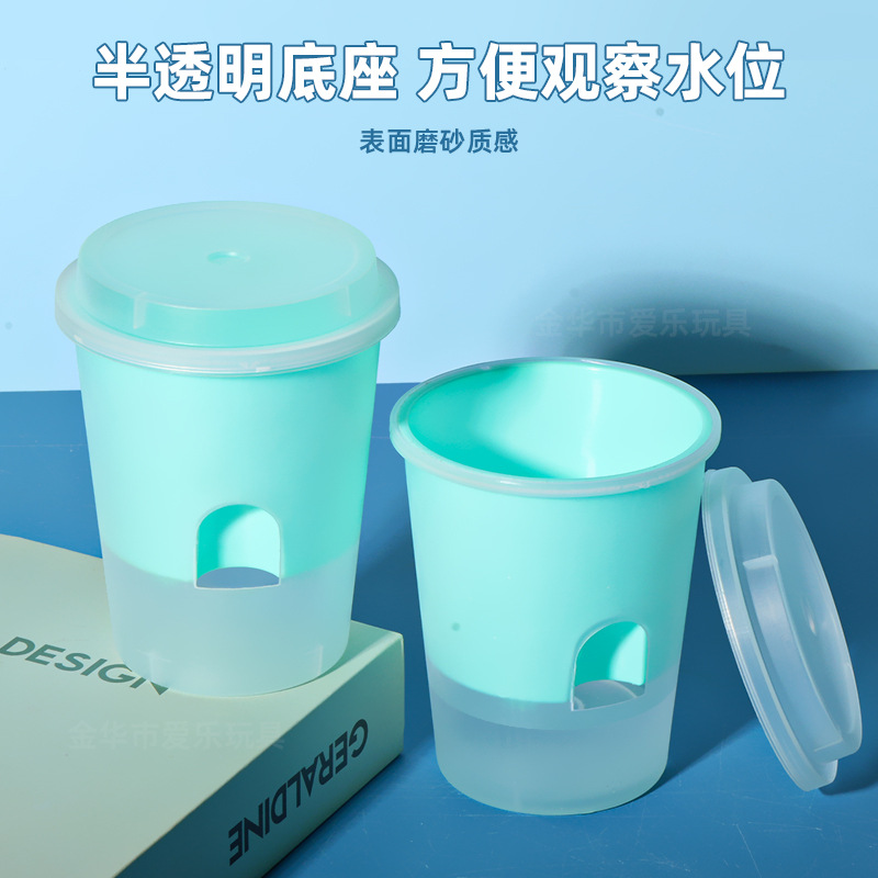 Children Plant Small Potted Indoor Hydroponic Pots Creative Double-Layer Automatic Water-Absorbing Lazy Plant Flower Pot Planting Bucket