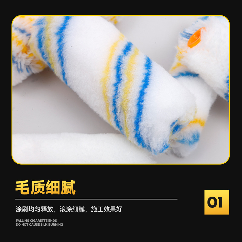 Factory wholesale mini roller brush 4 inch wool thumb roller no dead angle solvent resistant thumb roller core