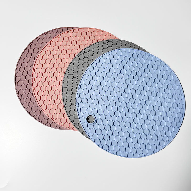 Insulation Mat, Coaster, Placemat, Silicone Mat, Cross-Border Hot-Selling Silicone Honeycomb Insulation Mat, Round Pot Mat, Bowl Mat, Dining Table Mat