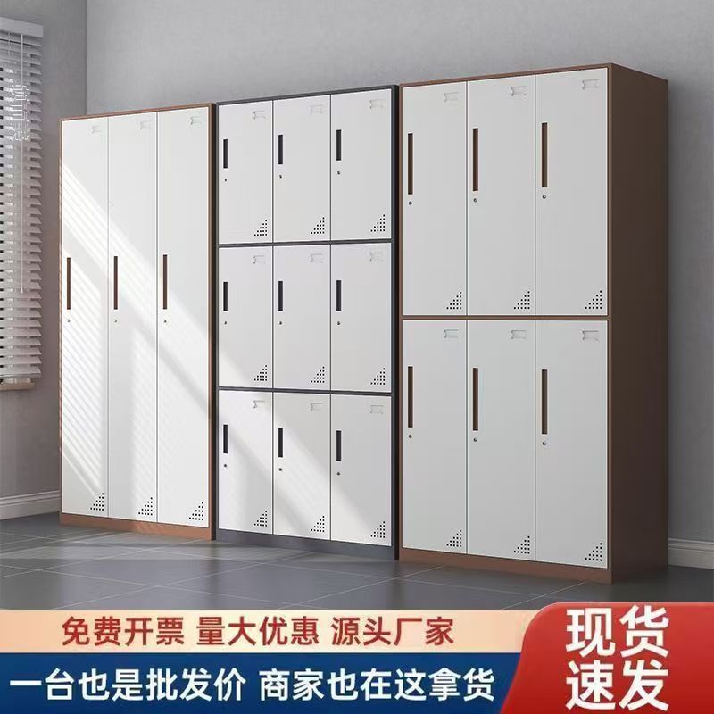 Steel Employee Locker Dormitory Iron Storage Cabinet with Lock Bathroom Gym Bag Storage Cabinet Office Wardrobe