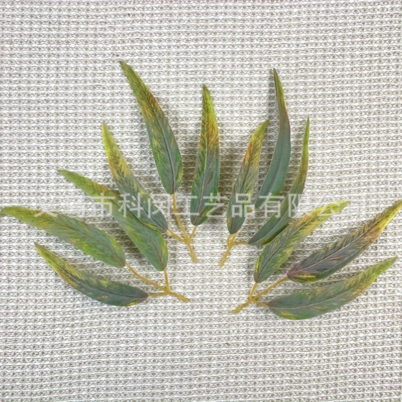 Simulated Eucalyptus Leaves Simulated Green Planting Long Willow Leaves Three Branched Silk Flowers Cross-border Wholesale