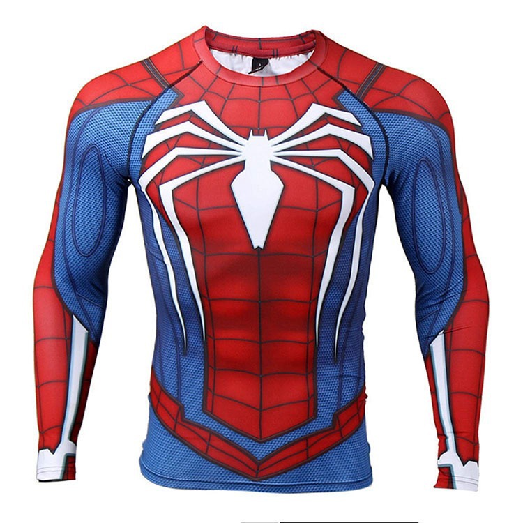 Marvel Superhero Series Digital Printed Men's T-Shirt Long Sleeve Top Easiest for Match Cross-Border New Hot Sale