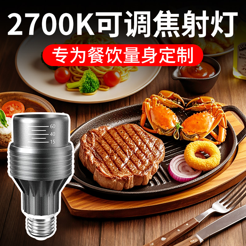 E27 Screw Led Light Bulb Focusing Zoom Spotlight P20 Spotlight Barbecue Hot Pot Restaurant Catering Restaurant Chandelier Special