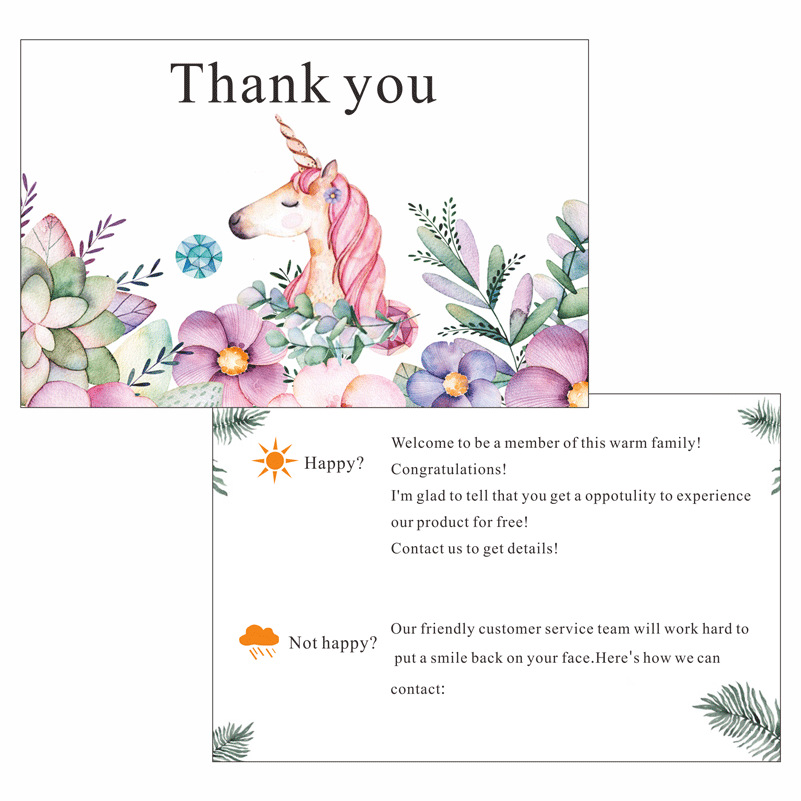 English After-Sales Card Thank You Card Custom Greeting Card Postcard E-Commerce Drainage After-Sales Service Card Custom Printing Factory