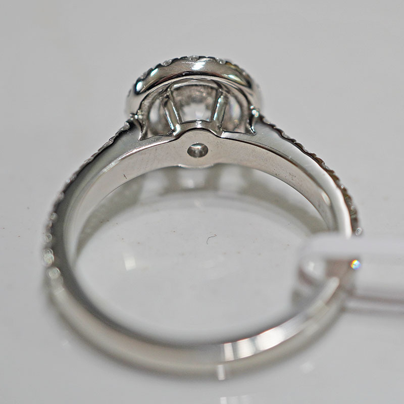 Pt950 Platinum Cultivated Diamond Ring for Women Round Starry Wedding Proposal