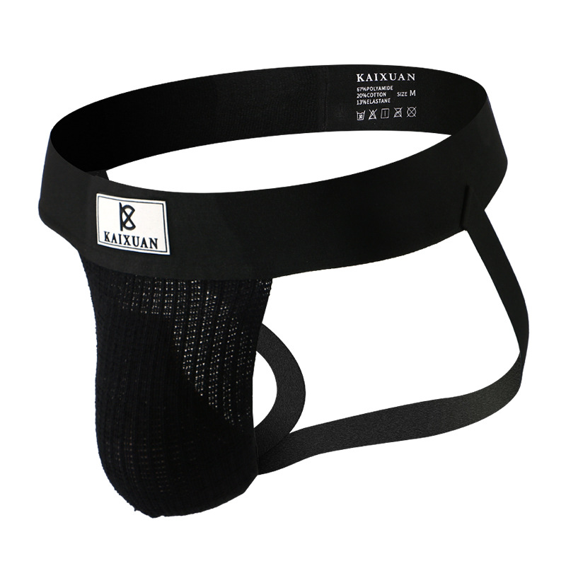 Kaixuan Men's Underwear Knitted Fabric Double Dongs Breathable Skin-Friendly Trendy Personalized European and American Style Youth Men's Trousers