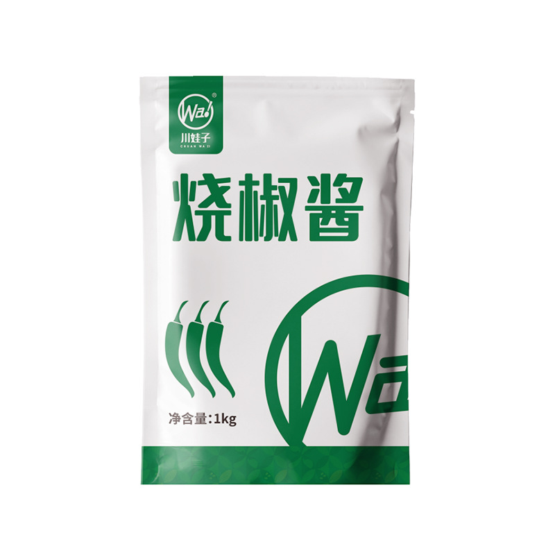 Sichuan baby charcoal roasted green pepper double pepper chili sauce room temperature catering commercial hot pot dipping sauce bibimbap noodles roasted pepper sauce