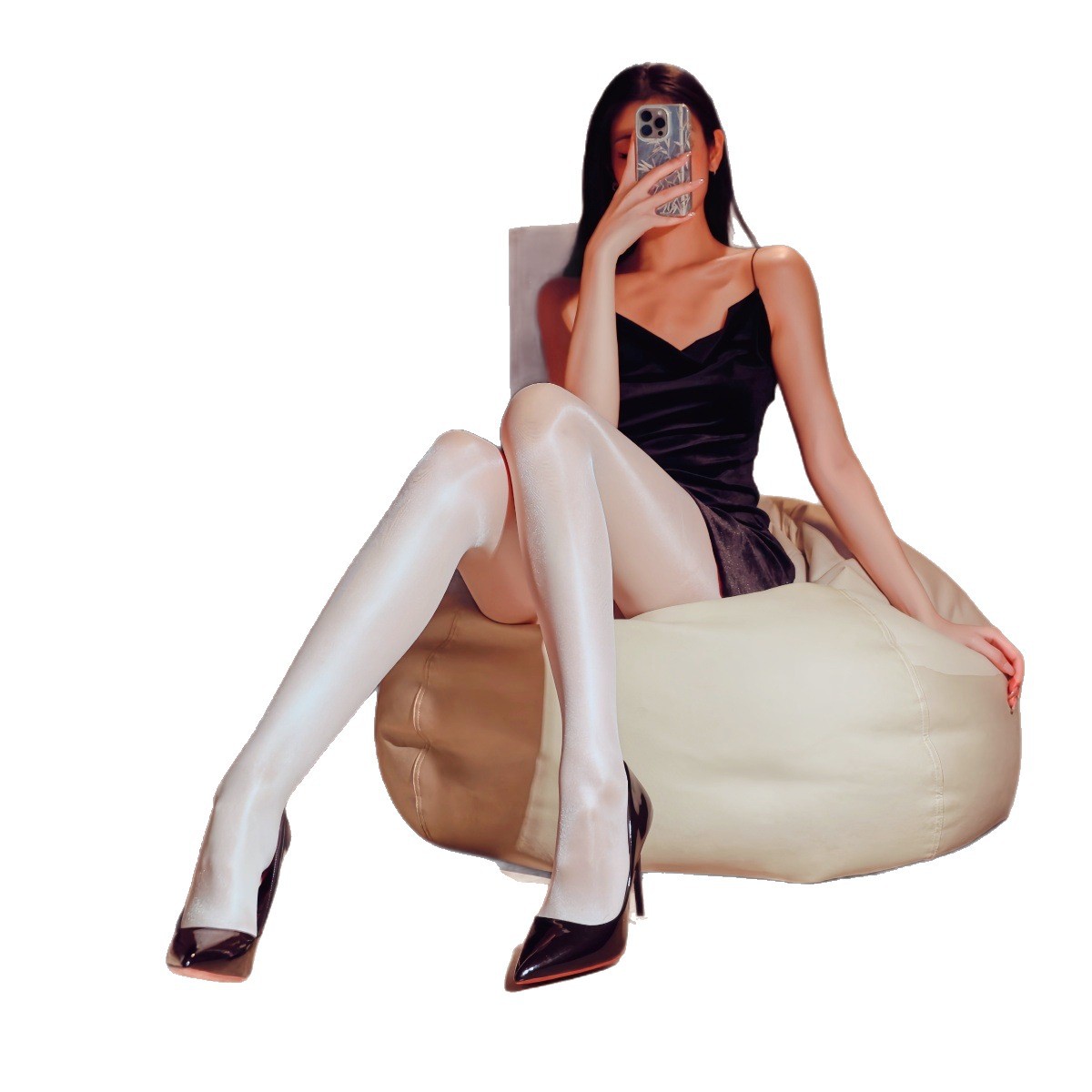 Shiny Stockings sexy lace open black stockings sexy Pearl ultra-thin horse oil socks light leg artifact pantyhose for women