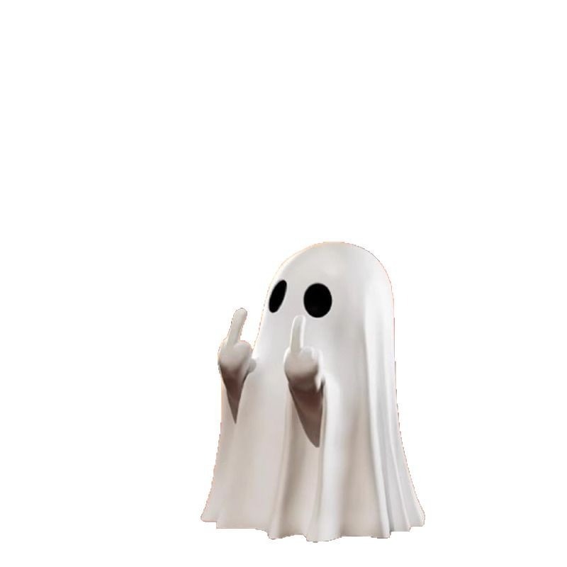 Cross-Border 3D Stereo Halloween Ghost Ornaments Funny Middle Finger Cute Shape Hilarious Desktop Decoration Props