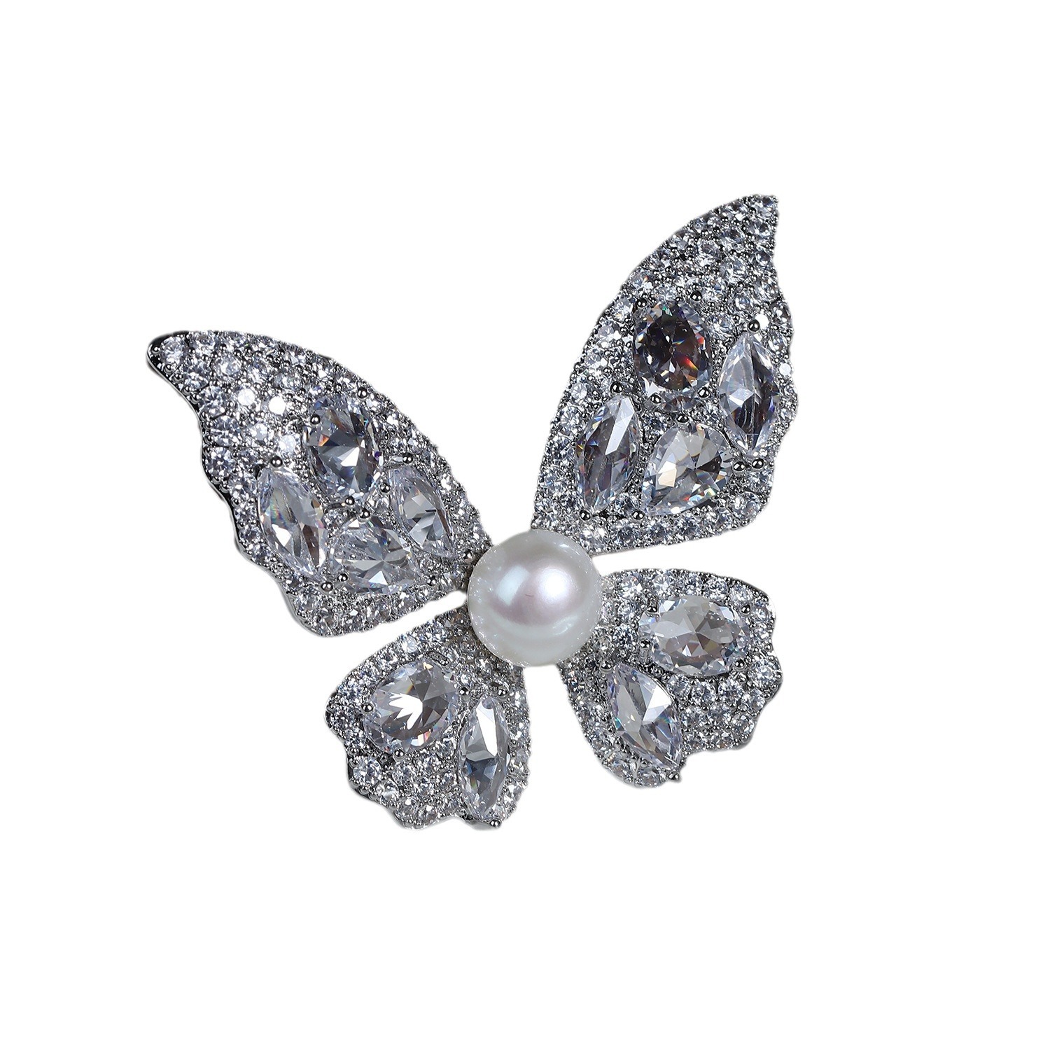 Various styles of natural freshwater pearl dream crystal butterfly brooch high-end suit jacket flash pin