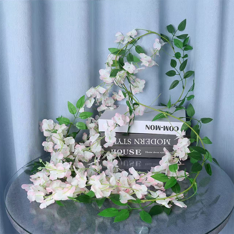 Factory wholesale indoor decoration rattan wedding decoration flower strip artificial flower plant simulation bean flower strip