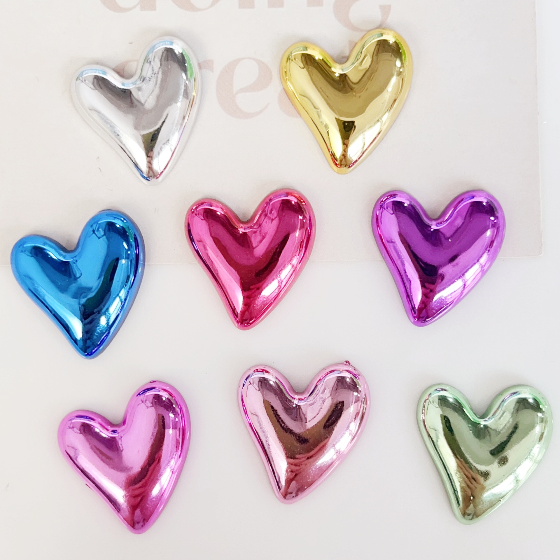 Цветные высококачественные электрооснащенные аксессуары для ювелирных изделий в виде сердца, заколка, сумка, чехол для мобильного телефона, материал для обуви