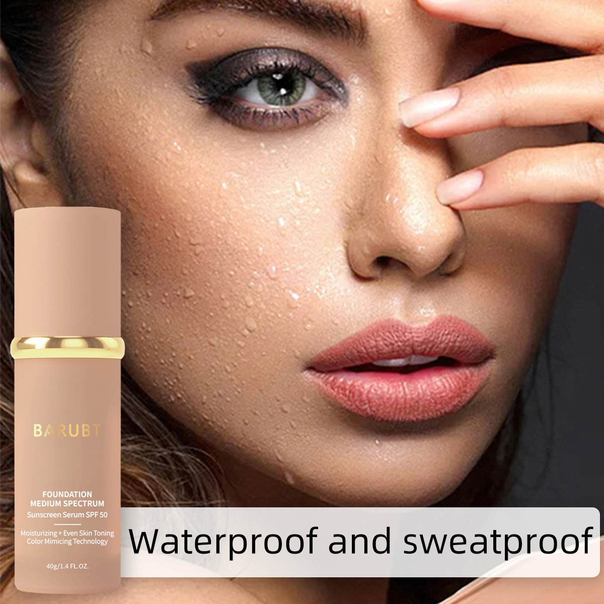 Крем для тональной основы BARUBT, средний спектр, 40г, натуральный консилер, долговечный, для сухой кожи
