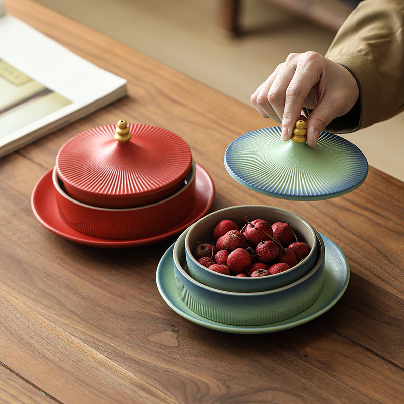 Forbidden City National Trend Cultural and Creative Temple of Heaven Fruit Plate Mid-Autumn Festival National Day Holiday Gift Home Plate New Wedding Gift Gift Box Business