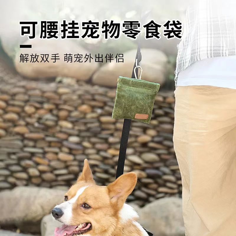 Cross-border hot new pet out feeding bag training waist bag pet food small hanging bag