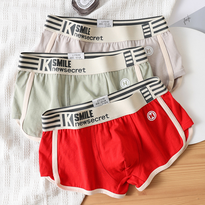 Men's Underwear Men's Pure Cotton Boxer Briefs Summer Loose Breathable Youth Boys Men's Retro Boxer Briefs Trendy