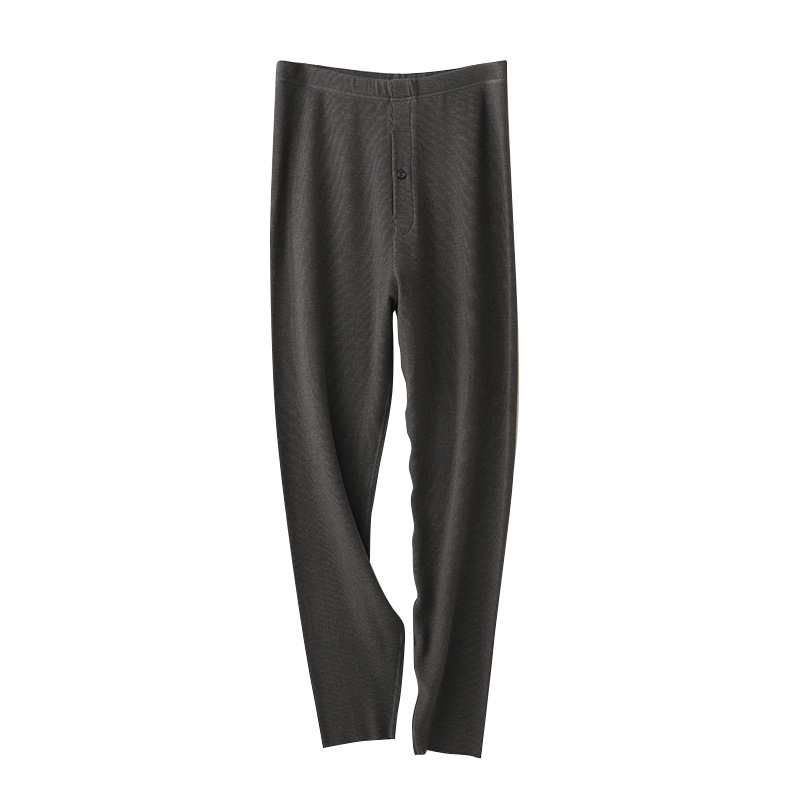 Men's Warm Pants Autum New Hyaluronic Acid Pants Youth Winter German Velvet Brushed Thermal Storage Mid-Waist Autum Pants