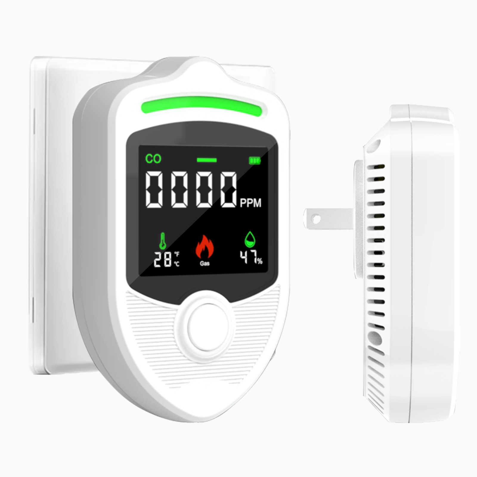 Gas Temperature and Humidity Co Four-In-One Wall Plug Detector Combustible Gas Leakage Carbon Monoxide Concentration Monitoring Instrument