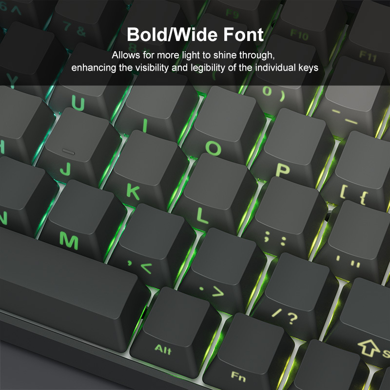 Womier Keycap Pbt Side Engraved Translucent Character Keycap Cherry Height Two-Color Injection Molding Process