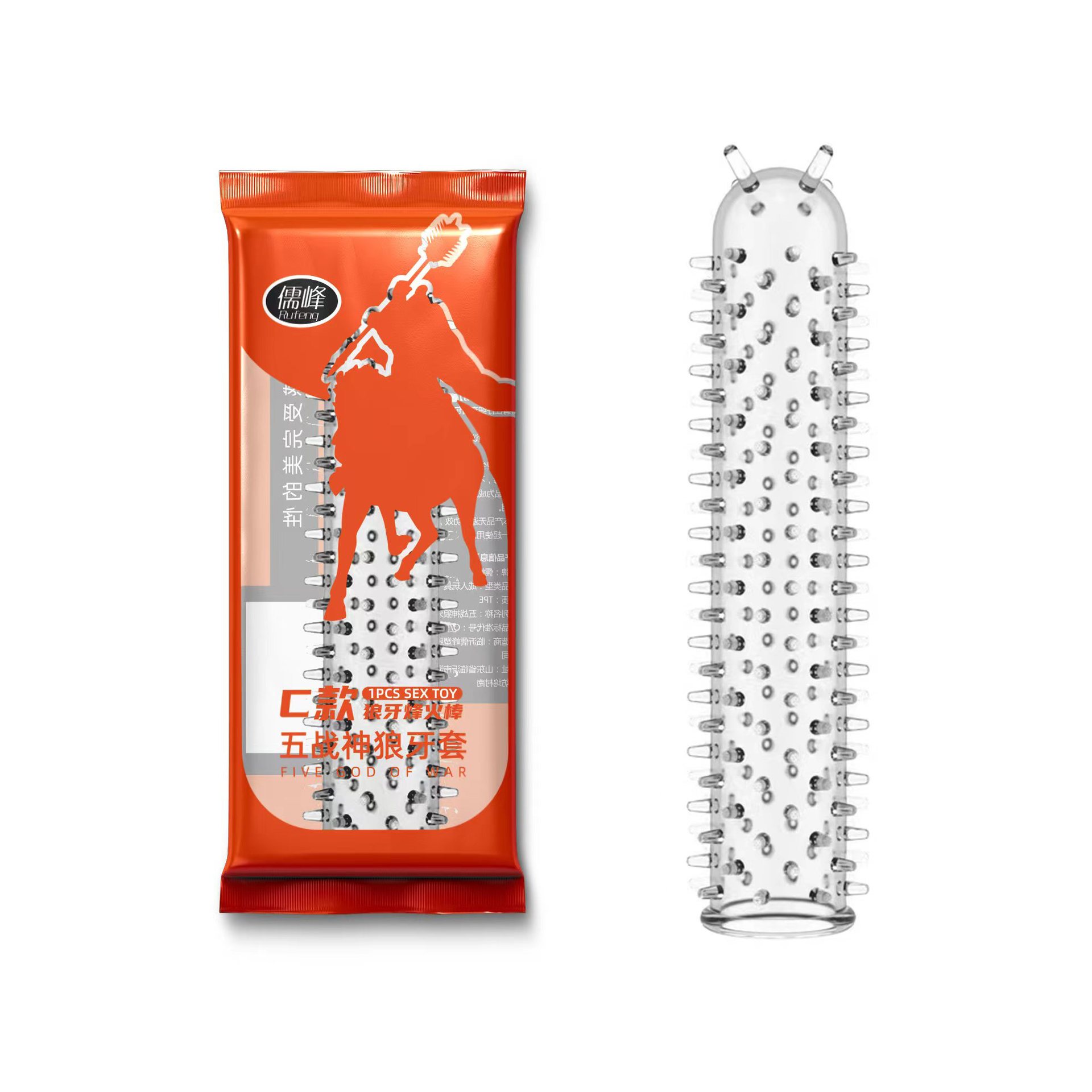 Rufeng Lang Tooth Braces Reusable Men's Liquid Silicone Crystal Penis Locking Ring Long-Lasting Sex Toy