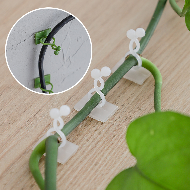 Vine Green Plant Household Traceless Pothos Holder Nail-Free Climbing Wall Beautiful Storage Self-Adhesive Hook Cable Management
