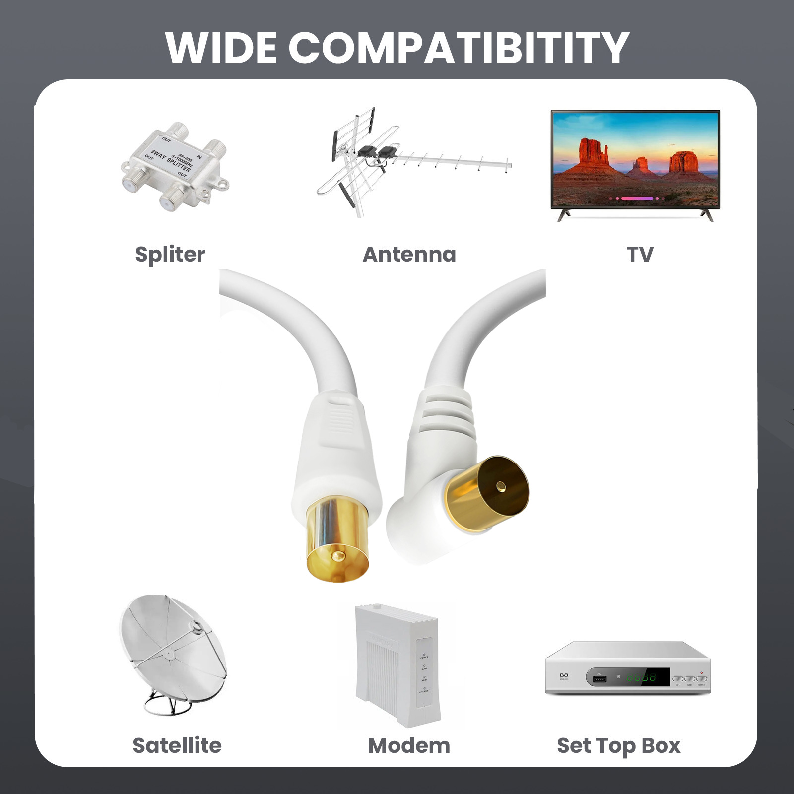 Coaxial Tv9.5 Male Cable Closed Line Cable Tv Signal Line Rf Line Digital Set-Top Box Connection Line