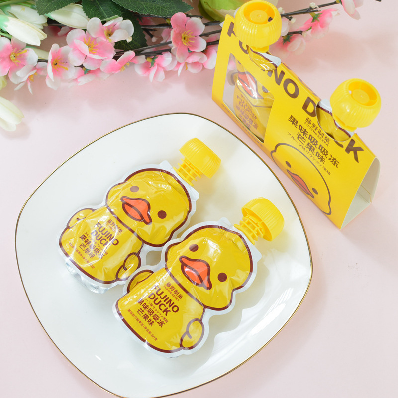 Youkejia Little Yellow Duck Fruity Suckable Jelly Mango Flavor Yellow 120g/2 Bags Suckable Jelly Snacks