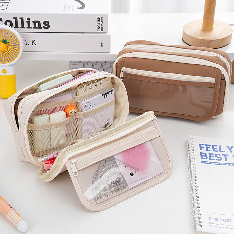 Kappi Bala Flip Pencil Bag Creative Cartoon Junior High School Male and Female Stationery Bag Large Capacity Dirty-Resistant Simple Pencil Bag