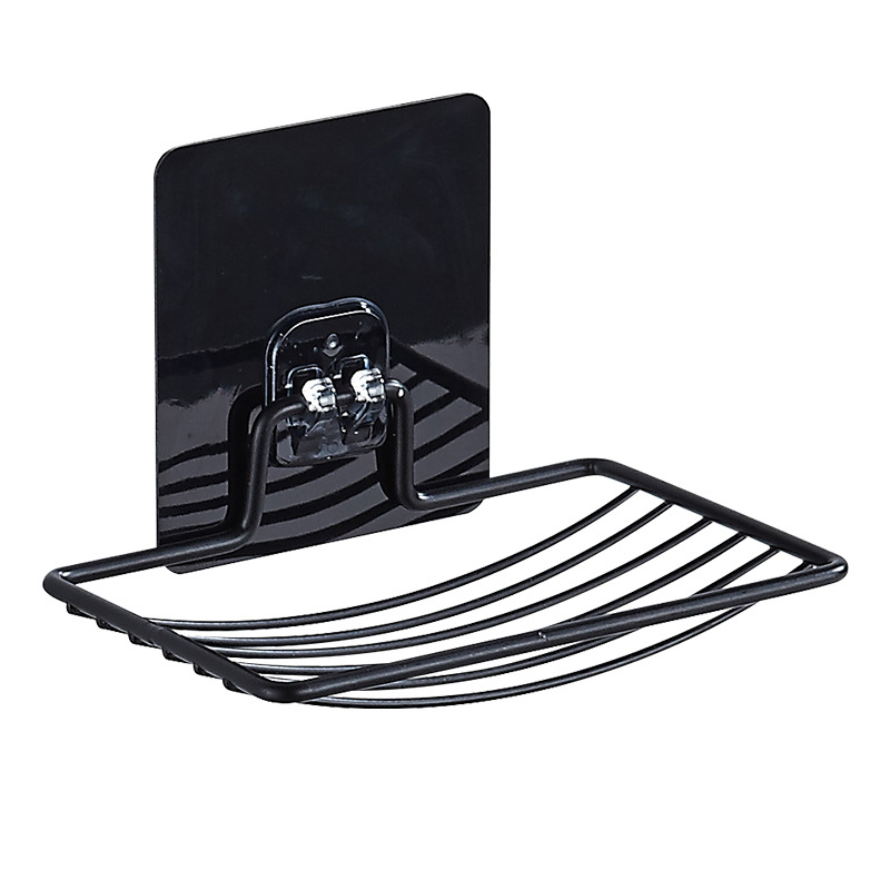 Single-Layer Soap Box Double-Layer Soap Dish Rack Wall-Mounted Seamless Wall-Sucking Toilet Bathroom Drain Stainless Steel Rack