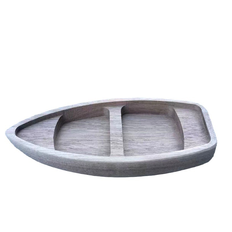Wooden Can Float in a Long-Term Water Wooden Canoe Fish Tank Fish Pond Wooden Toy Small Canoe Boat