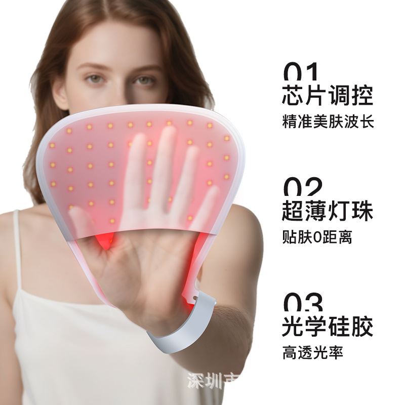 Led Silicone Hand Photon Rejuvenation Instrument Colored Light Beauty Instrument Home Skin Rejuvenation 2025 New Spectrometer Skin Care Instrument