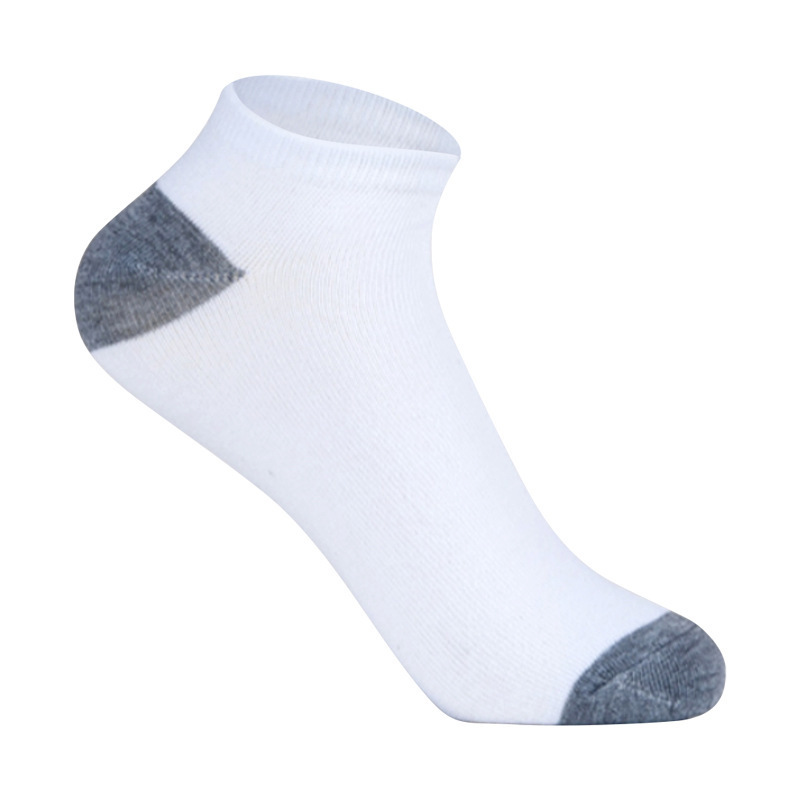 Cross-Border Black and White Gray Color Matching Boat Socks Men's Summer Sweat-Absorbent Breathable Short Socks Spring and Autumn Socks Summer Thin Boys' Socks