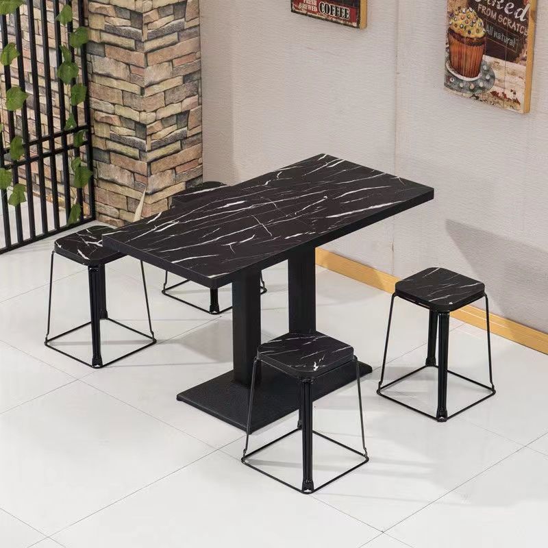 Simple Small Square Stool Milk Tea Dessert Shop Shaxian Snack Shop Spicy Hot Pot Catering Breakfast Noodle Shop Fast Food Dining Table and Chair Set