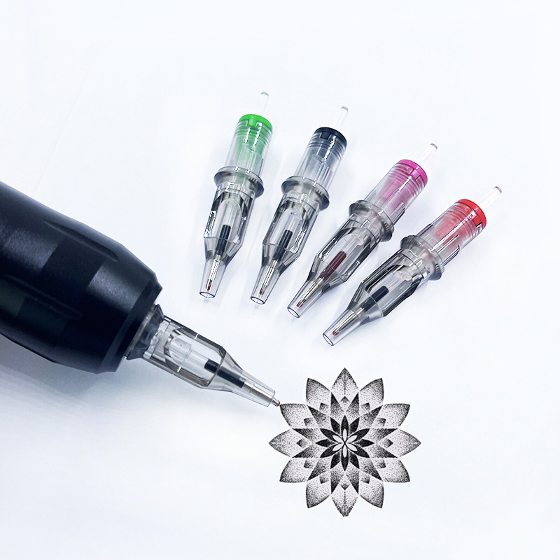 Tattoo equipment color ballpoint pen integrated needle painting draft point tattoo refill multi-color disposable ink point painting