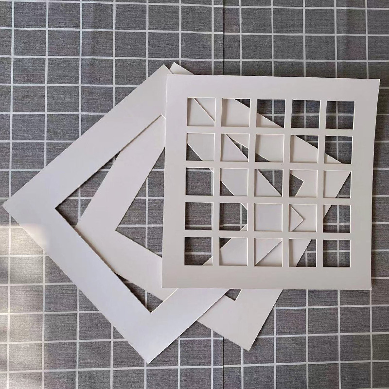 White Cardboard Round Square Hole Photo Frame Special Framed Lining Cardboard Manufacturer Supports Customized Pattern Cardboard