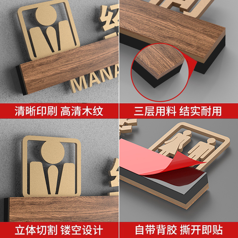 High-End Company Corporate Office Vertical Department Sign Custom General Manager Room Sign