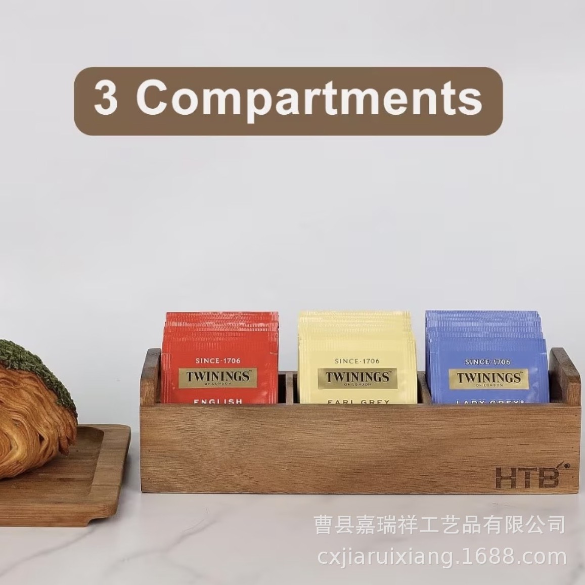 Solid Wood Divided Storage Box Desktop Tea Bag Coffee Pod Divided Storage Box Paper Cup Storage Storage Box