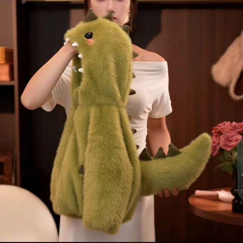 Children's Winter Outwear Wool Sweater 2025 New Velvet Thickeneded Warm Dinosaur Imitation Fur Kidsren's Clothing for Boys and Girls