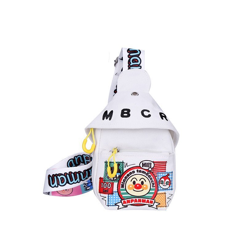 Internet Celebrity Children's Small Satchel New Trendy Fashionable Student Canvas Chest Bag Ins All-match Wide Band Shoulder Crossbody Bag