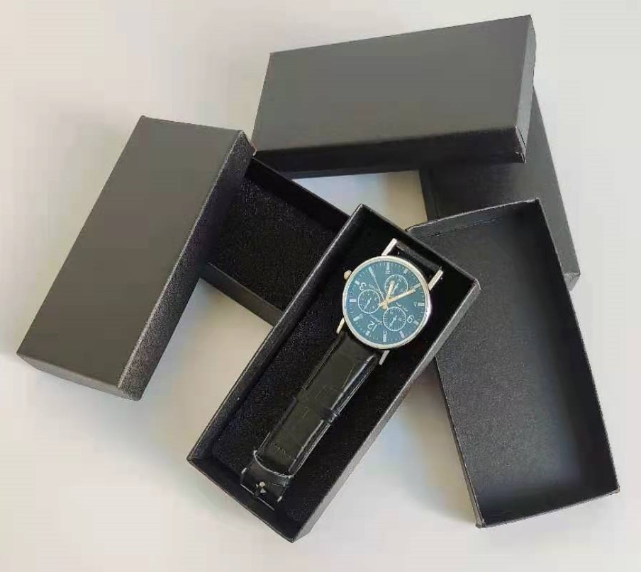 Прямоугольная коробка для часов, упаковка подарка для бизнес-часов, коробка для хранения часов, упаковка для брелка оптом