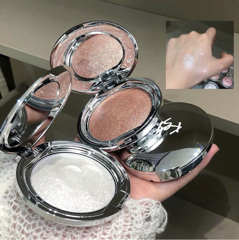 Kakashow Single-Color Highlighter Cream with Crushed Diamonds, Sparkling Pearlescent Fine Shimmer, Three-Dimensional Silkworm Brightening, Atmospheric Contouring Highlighter