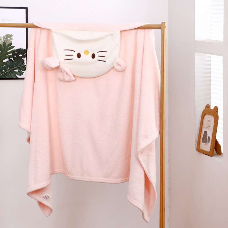 Wholesale Cloak Cloak Bath Towel Thickened Cloak Children Baby Bathrobe Cartoon Baby Bath Towel Absorbent Hair-free Generation